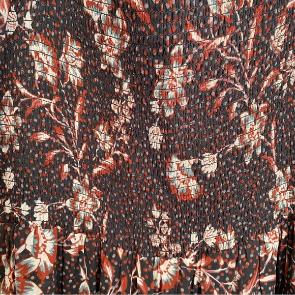 Anthropologie Dolan Left Coast Stratton Dress Maxi Long Smocked Floral Carbon - Picture 6 of 12